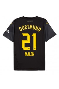 Borussia Dortmund Donyell Malen #21 Jalkapallovaatteet Vieraspaita 2024-25 Lyhythihainen